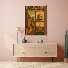 Delaware Liberty and Independence Heritage Poster PosterGoat