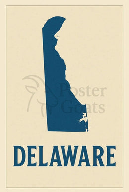 Delaware Silhouette Minimalist Cultural Heritage Poster PosterGoat