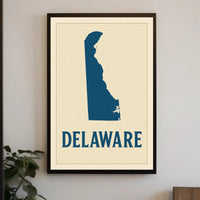 Delaware Silhouette Minimalist Cultural Heritage Poster PosterGoat