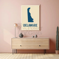 Delaware Silhouette Minimalist Cultural Heritage Poster PosterGoat