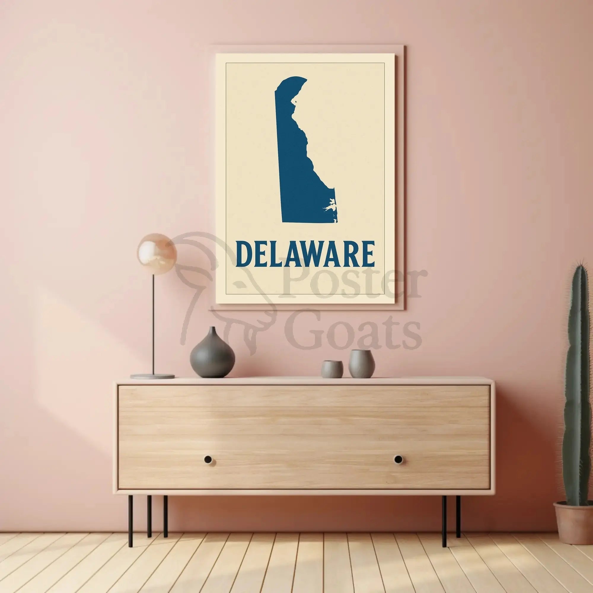 Delaware Silhouette Minimalist Cultural Heritage Poster PosterGoat