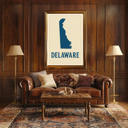 Delaware Silhouette Minimalist Cultural Heritage Poster PosterGoat