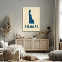 Delaware Silhouette Minimalist Cultural Heritage Poster PosterGoat