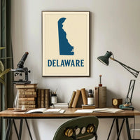 Delaware Silhouette Minimalist Cultural Heritage Poster PosterGoat