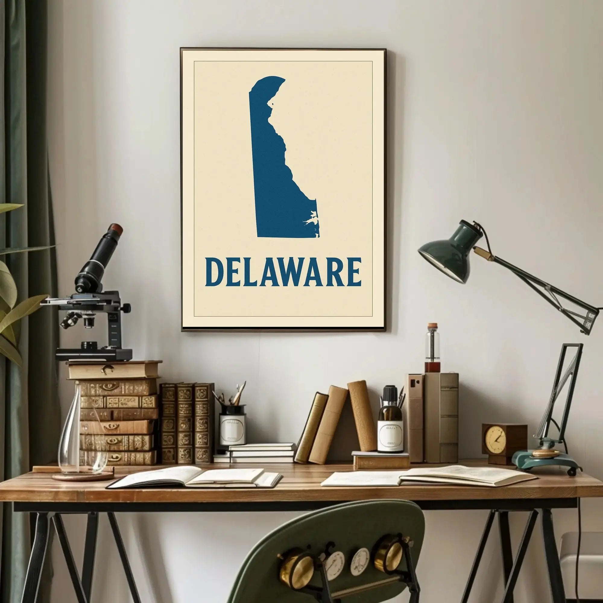 Delaware Silhouette Minimalist Cultural Heritage Poster PosterGoat