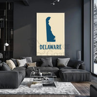 Delaware Silhouette Minimalist Cultural Heritage Poster PosterGoat
