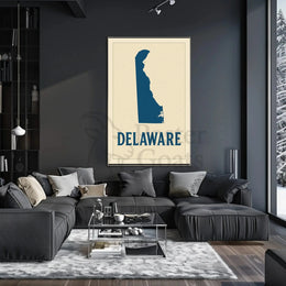 Delaware Silhouette Minimalist Cultural Heritage Poster PosterGoat