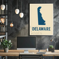 Delaware Silhouette Minimalist Cultural Heritage Poster PosterGoat