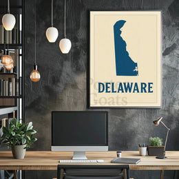 Delaware Silhouette Minimalist Cultural Heritage Poster PosterGoat