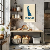 Delaware Silhouette Minimalist Cultural Heritage Poster PosterGoat