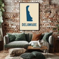 Delaware Silhouette Minimalist Cultural Heritage Poster PosterGoat