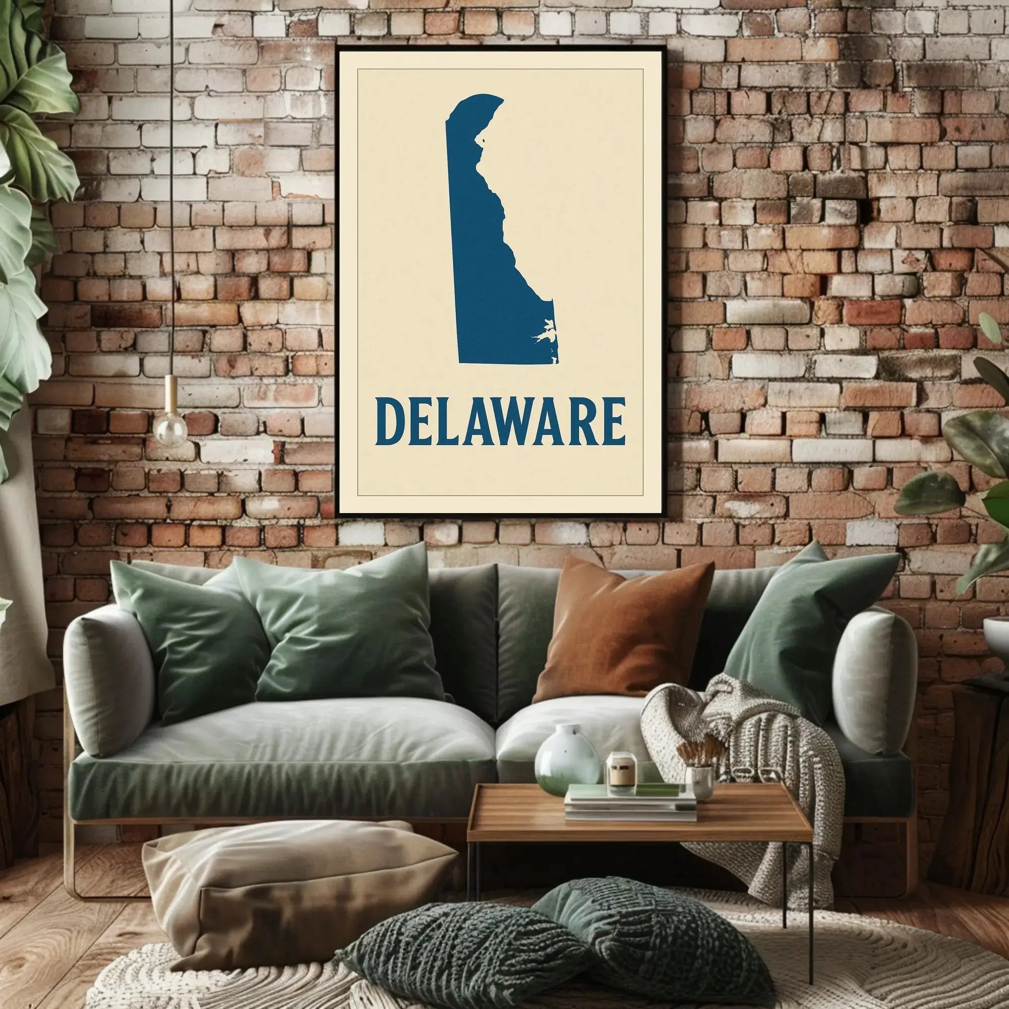 Delaware Silhouette Minimalist Cultural Heritage Poster PosterGoat