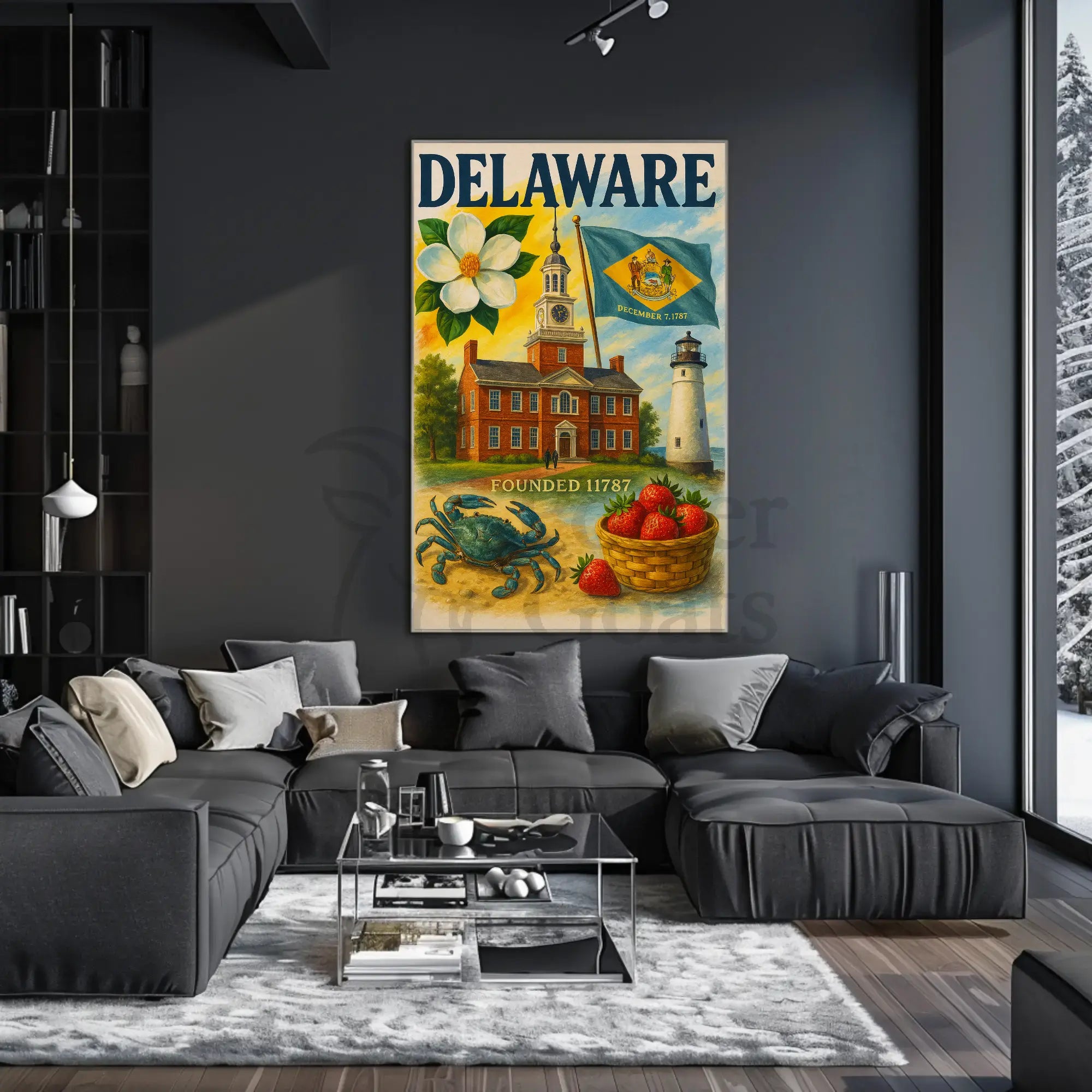 Delaware's Historical Landmarks and Icons Heritage Poster PosterGoat