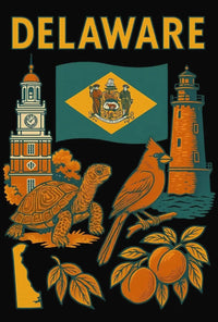 Delaware's Vibrant Heritage Vintage Cultural or Heritage Poster PosterGoat
