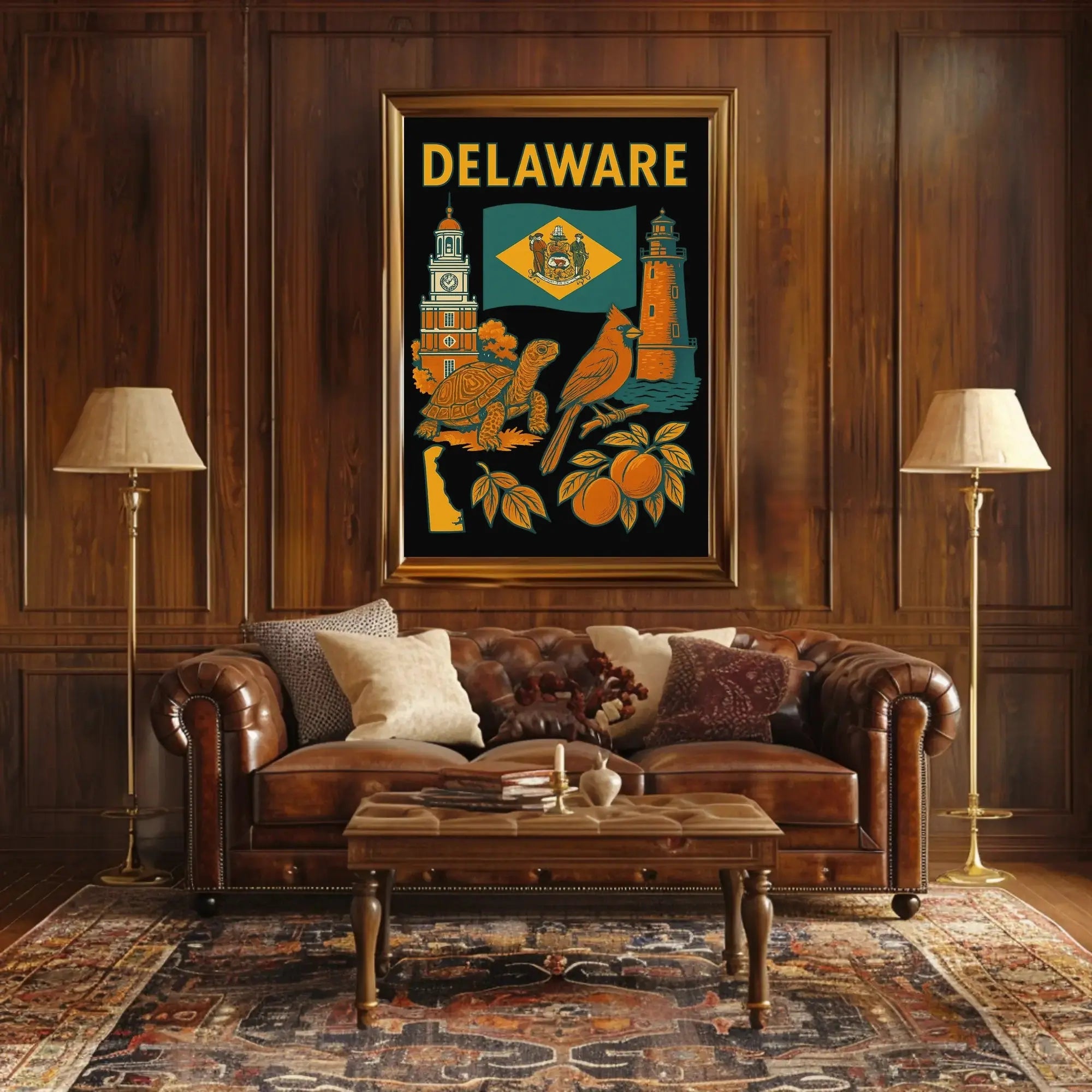 Delaware's Vibrant Heritage Vintage Cultural or Heritage Poster PosterGoat