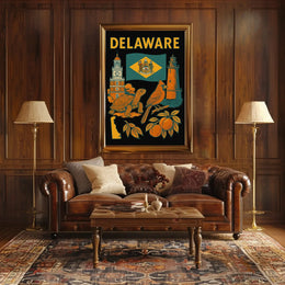 Delaware's Vibrant Heritage Vintage Cultural or Heritage Poster PosterGoat