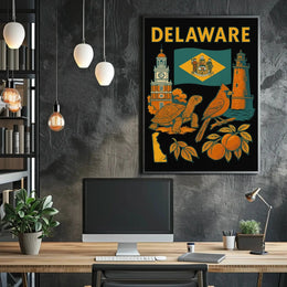 Delaware's Vibrant Heritage Vintage Cultural or Heritage Poster PosterGoat