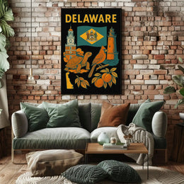 Delaware's Vibrant Heritage Vintage Cultural or Heritage Poster PosterGoat