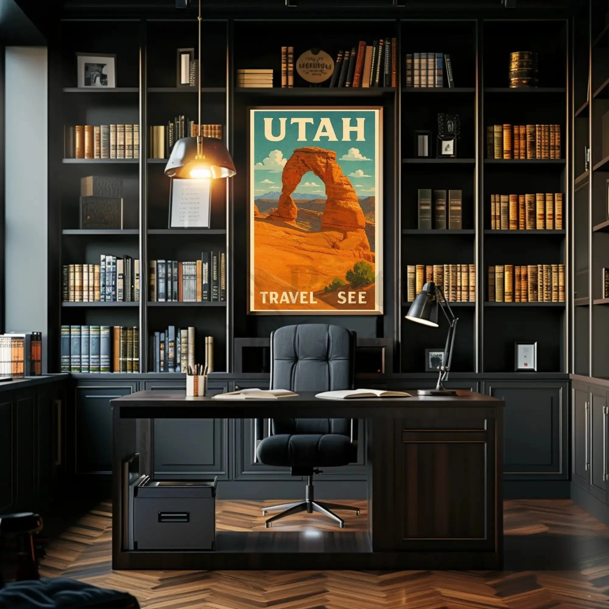 Delicate Arch Retro  Adventure National Park Poster PosterGoat
