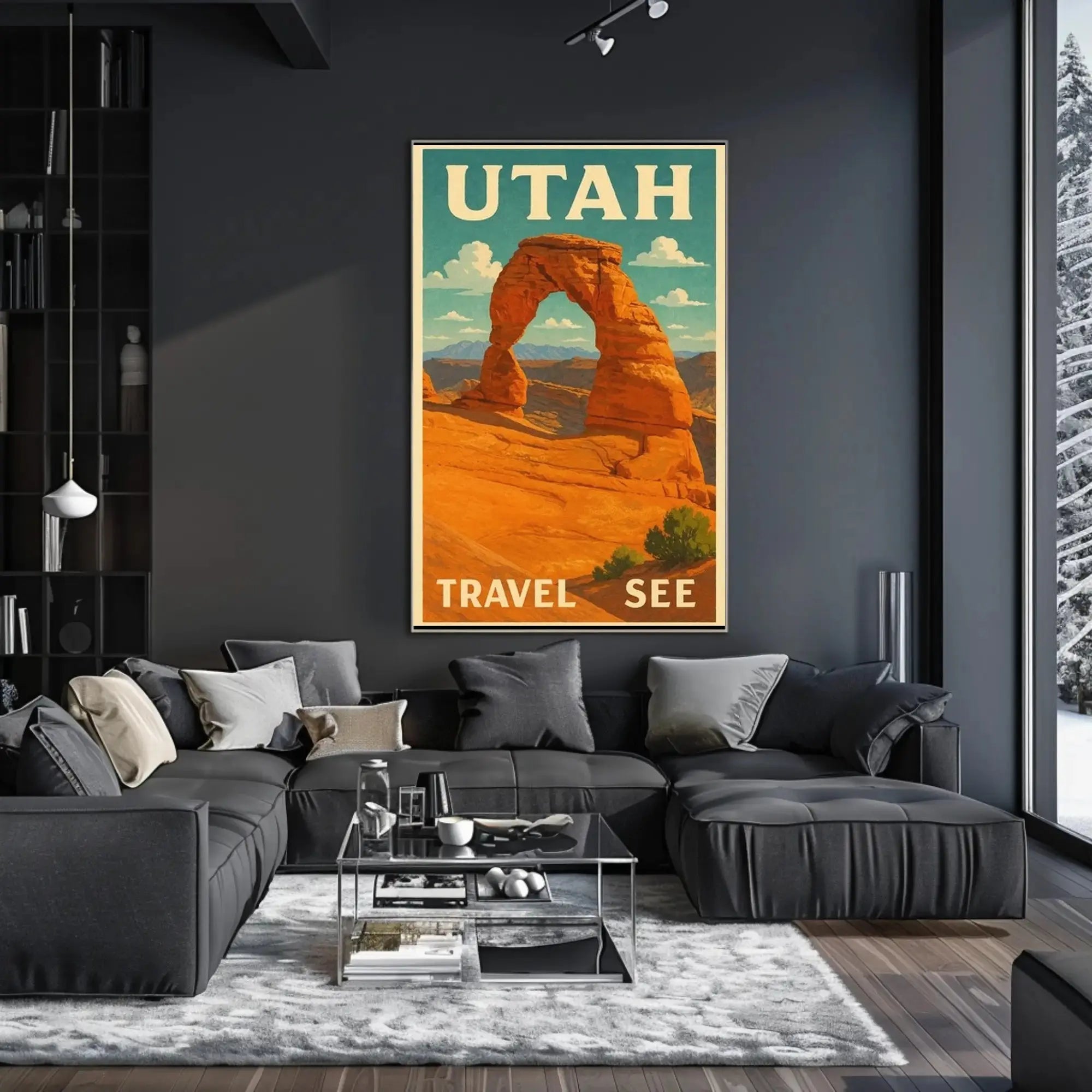 Delicate Arch Retro  Adventure National Park Poster PosterGoat