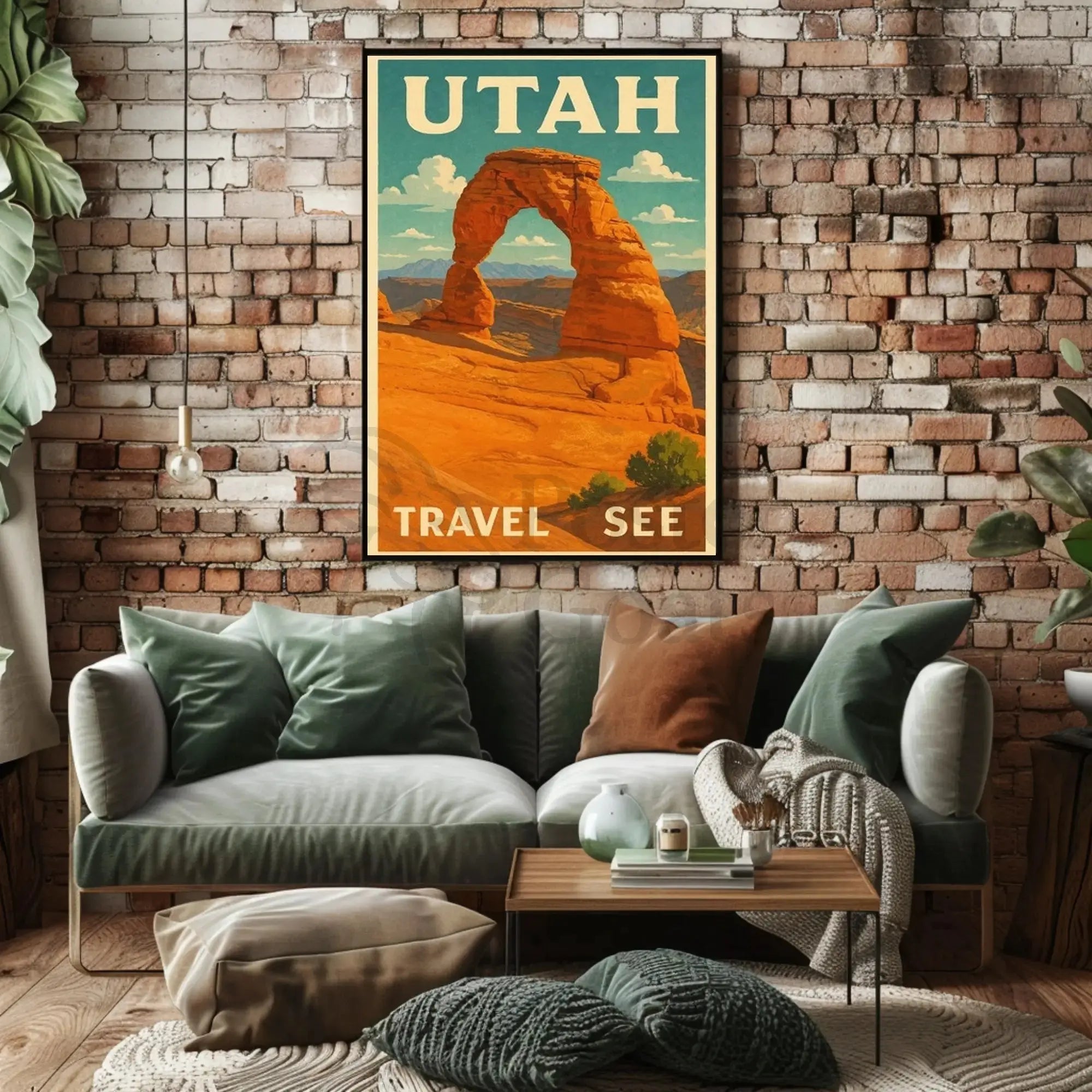 Delicate Arch Retro  Adventure National Park Poster PosterGoat