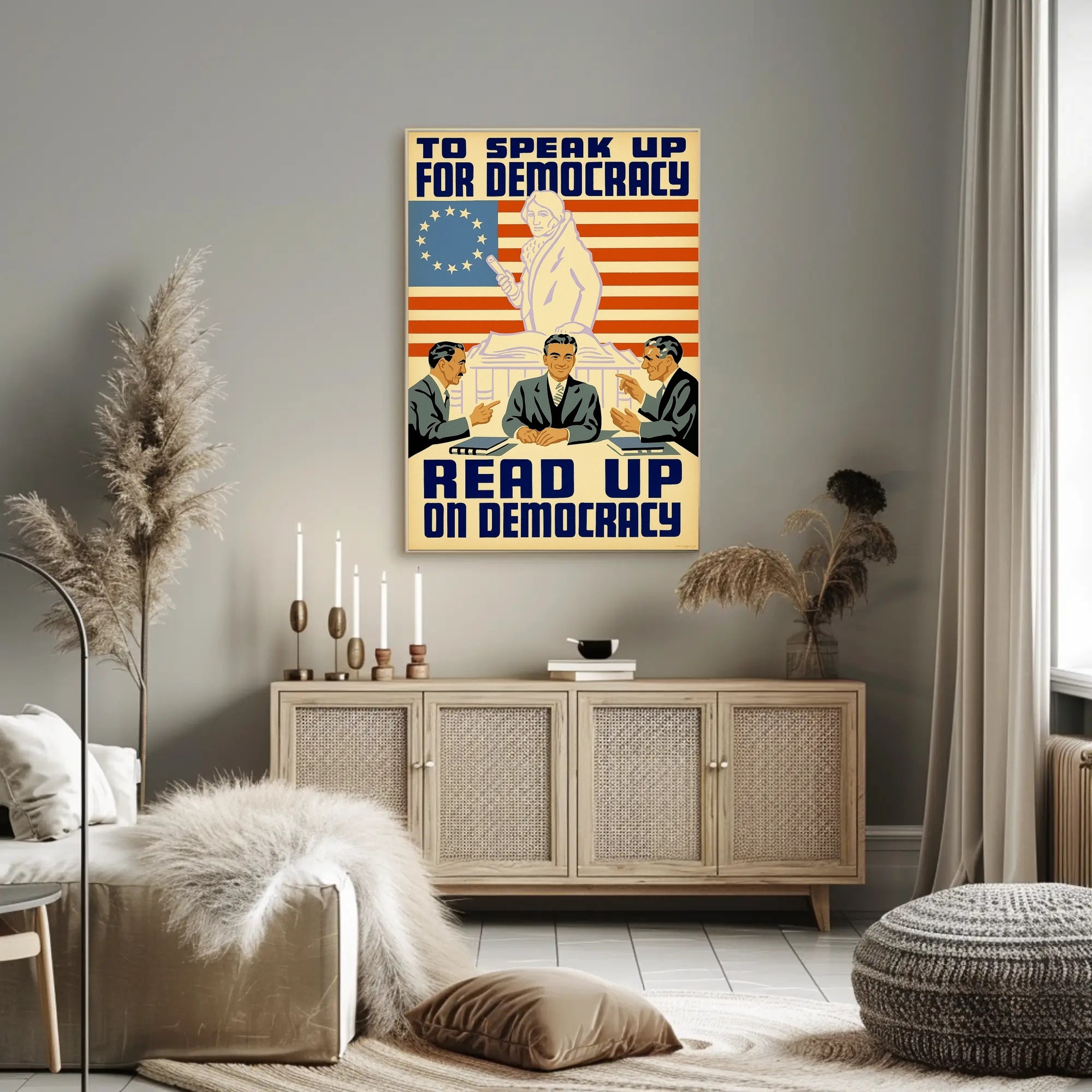 Democracy and Civic Engagement Vintage Political or Propaganda Poster PosterGoat
