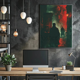 Demon in the Shadows Dark Urban Artistic Poster PosterGoat