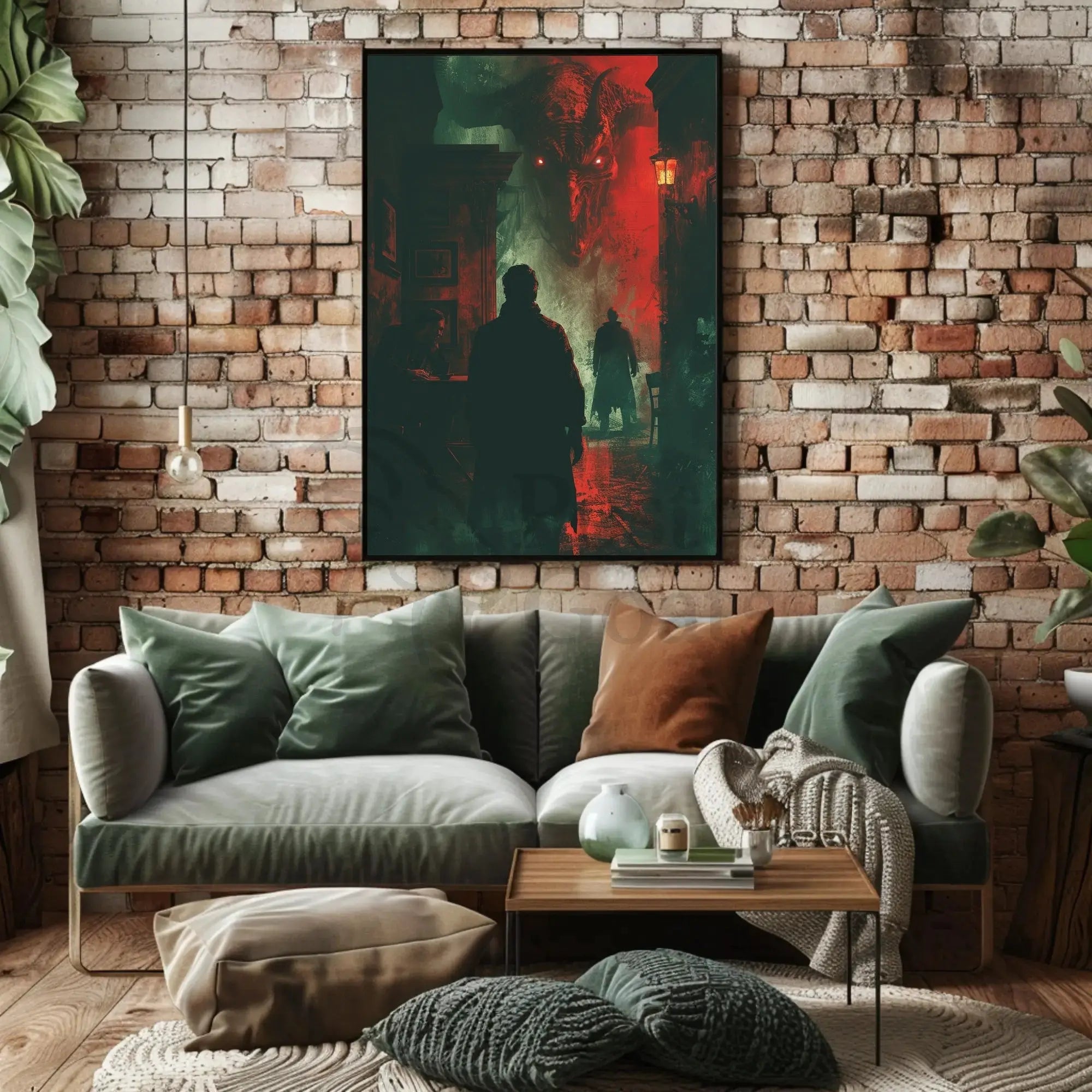 Demon in the Shadows Dark Urban Artistic Poster PosterGoat