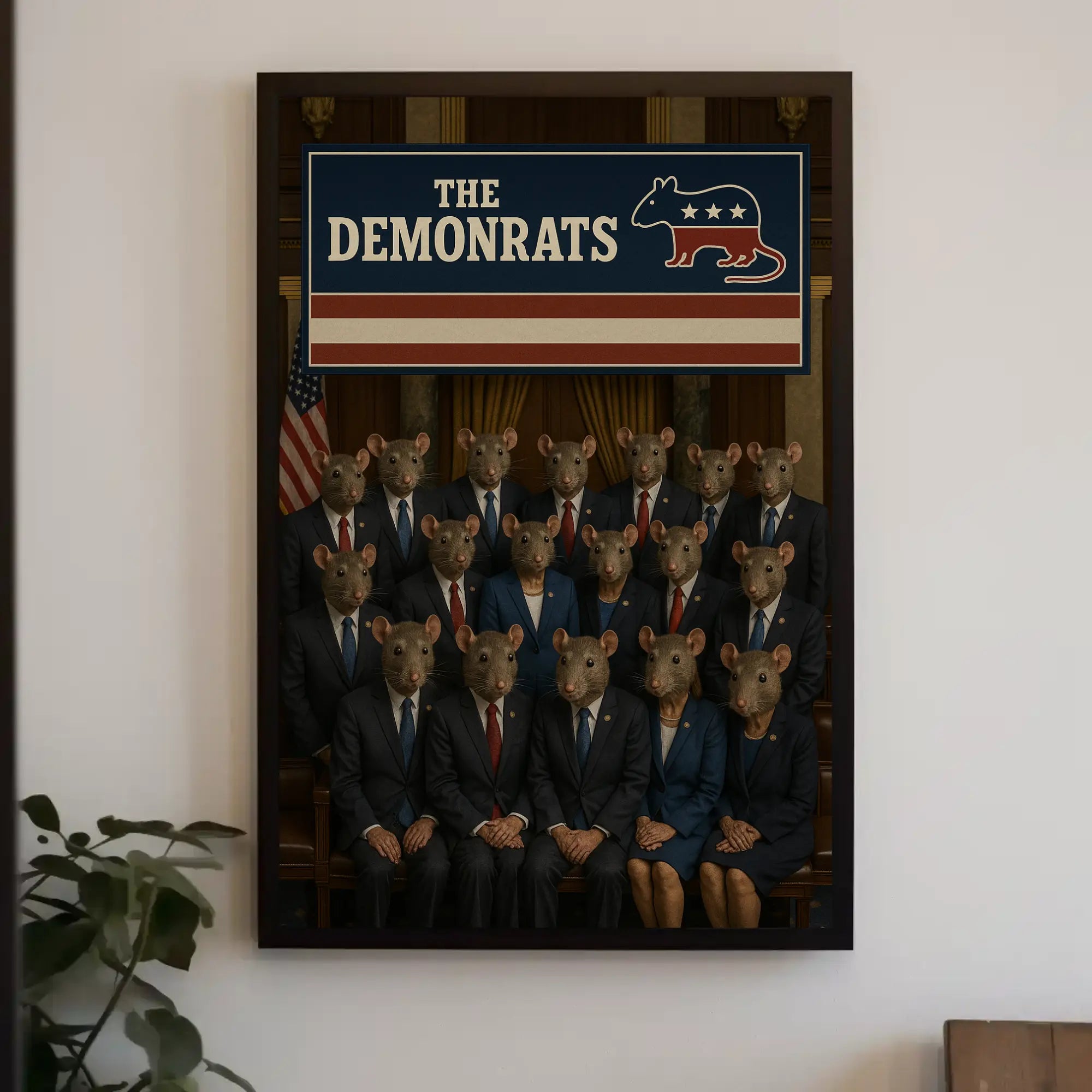 Demonrats Satirical Political Critique Art Poster PosterGoat