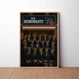 Demonrats Satirical Political Critique Art Poster PosterGoat