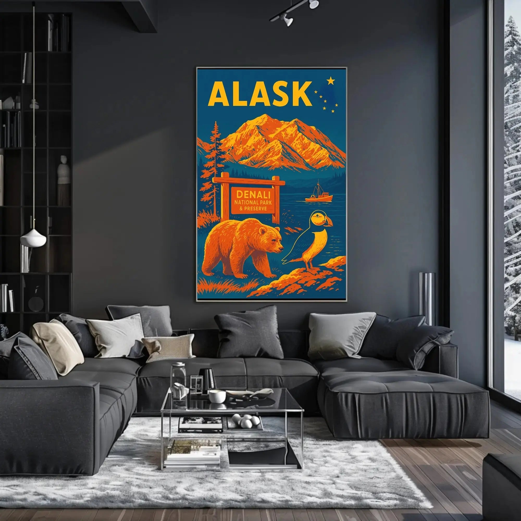 Denali Adventure Vintage National Park Poster PosterGoat