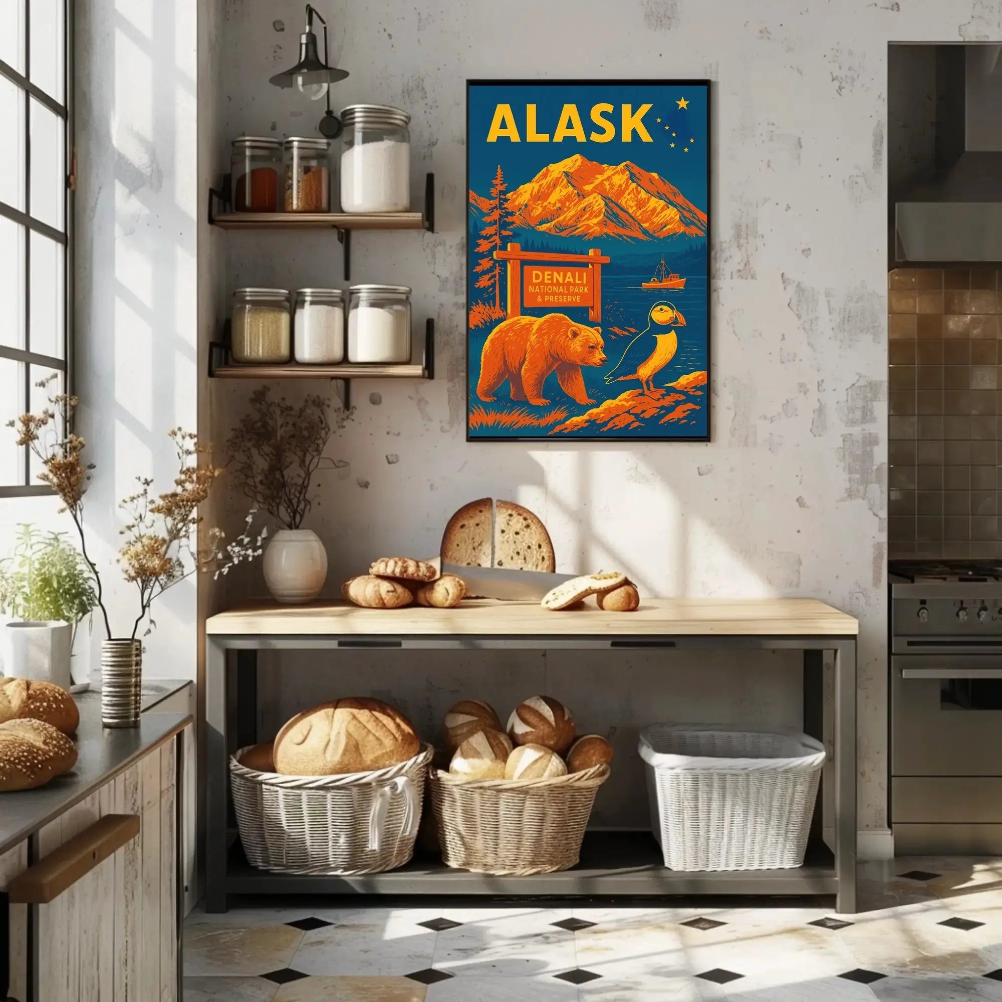Denali Adventure Vintage National Park Poster PosterGoat