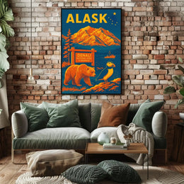 Denali Adventure Vintage National Park Poster PosterGoat