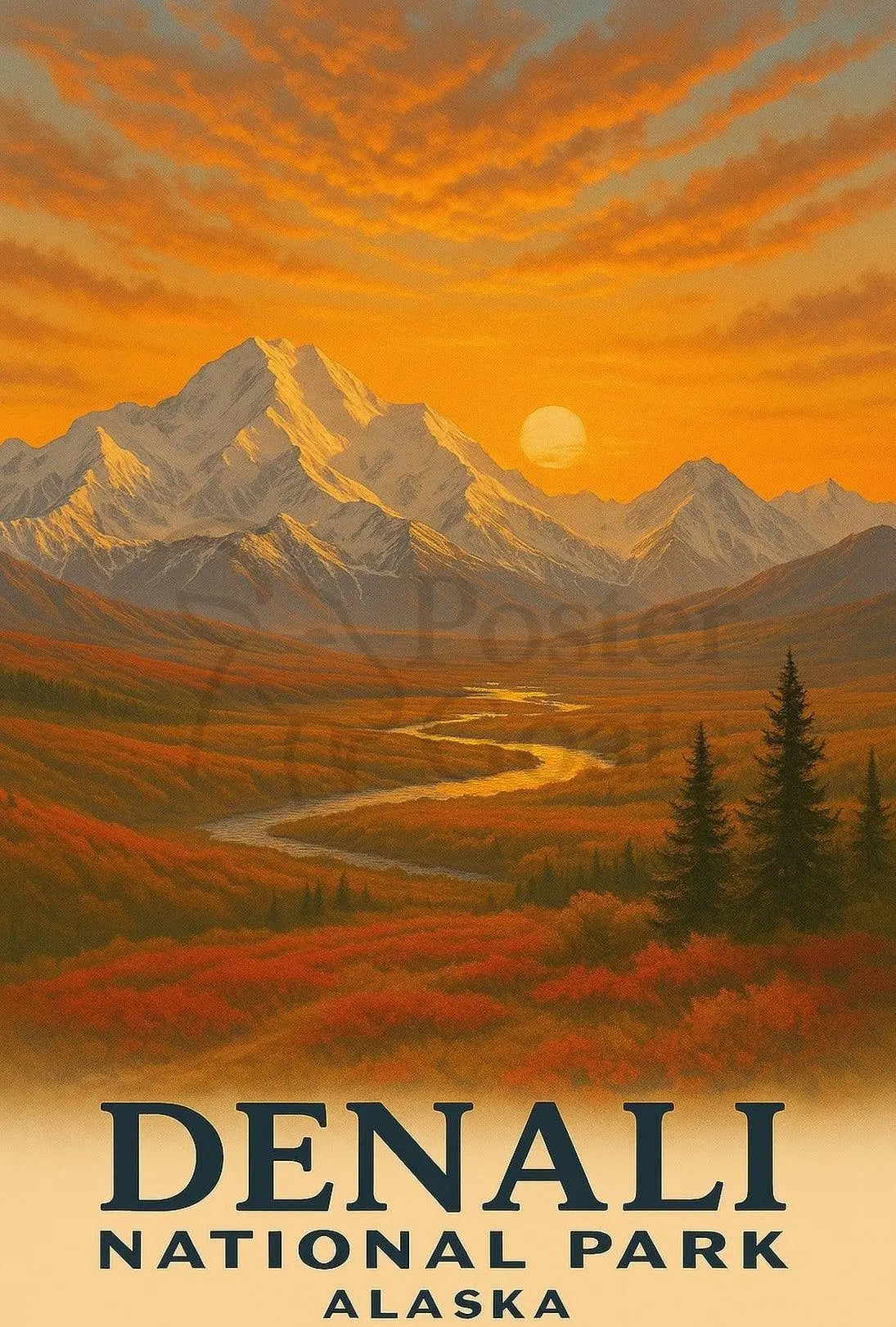 Denali National Park Travel Poster PosterGoat