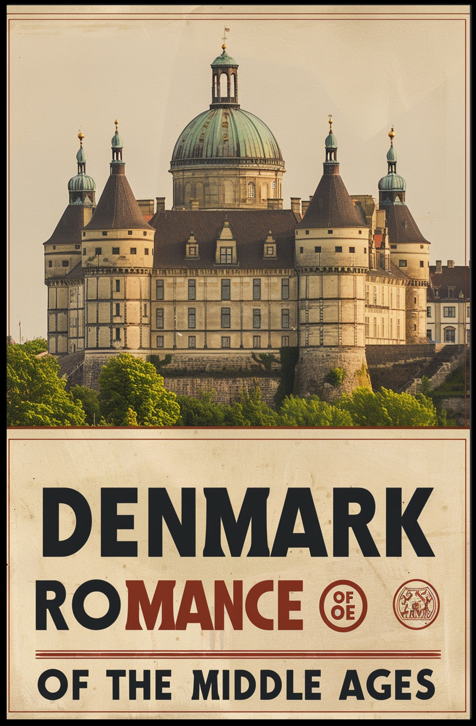 Denmark's Romantic Historic Castle Travel Poster PosterGoat