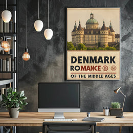 Denmark's Romantic Historic Castle Travel Poster PosterGoat