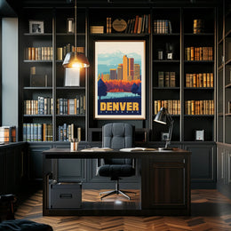Denver Skyline Vintage Travel Poster PosterGoat