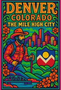 Denver's Vibrant Landscape Vintage Travel Poster PosterGoat