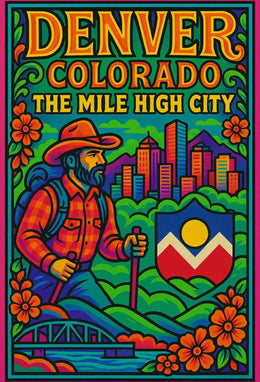 Denver's Vibrant Landscape Vintage Travel Poster PosterGoat