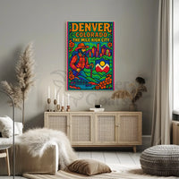 Denver's Vibrant Landscape Vintage Travel Poster PosterGoat