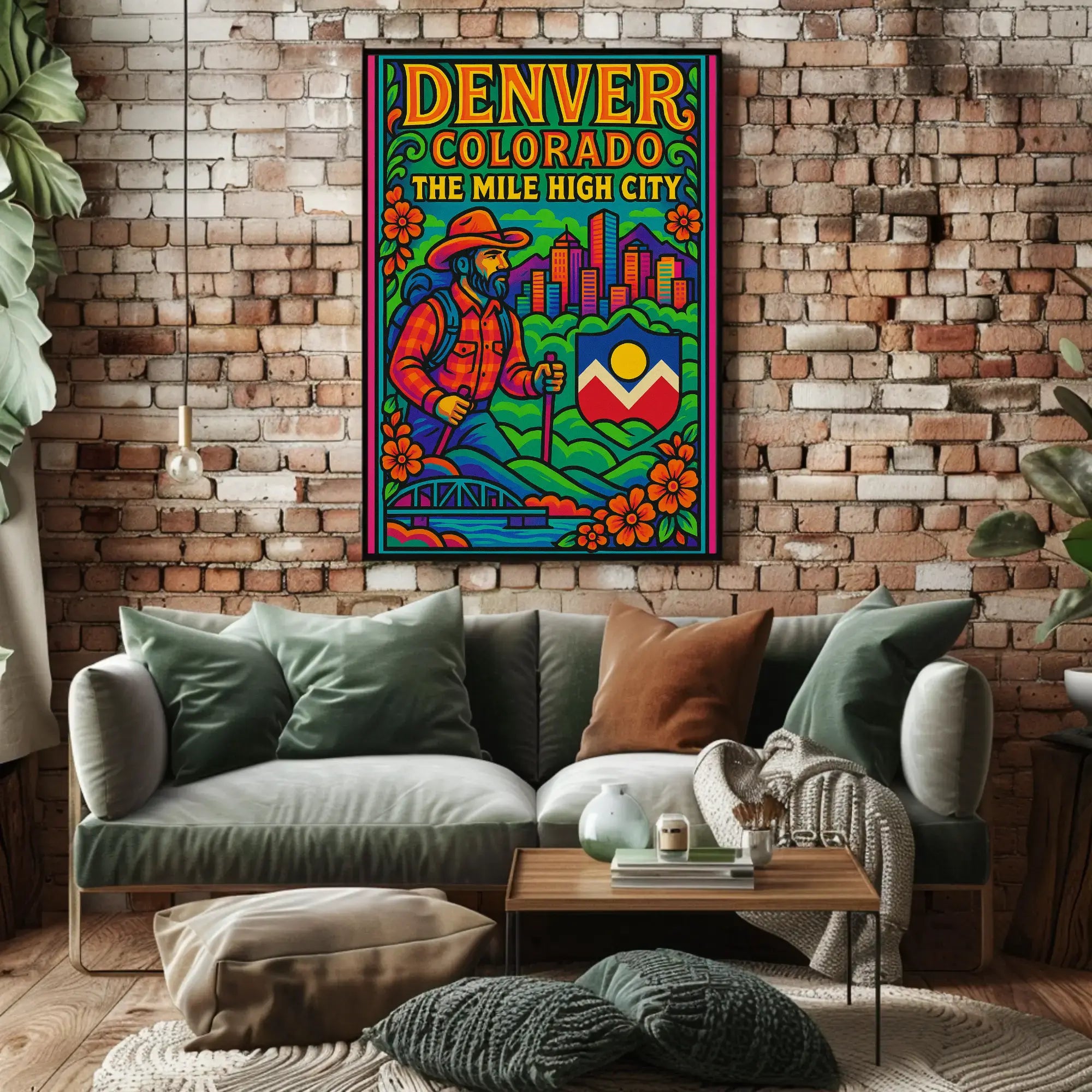 Denver's Vibrant Landscape Vintage Travel Poster PosterGoat