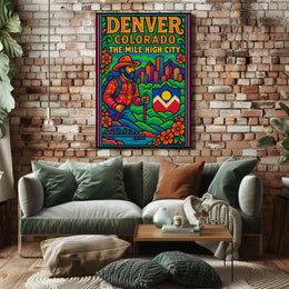 Denver's Vibrant Landscape Vintage Travel Poster PosterGoat