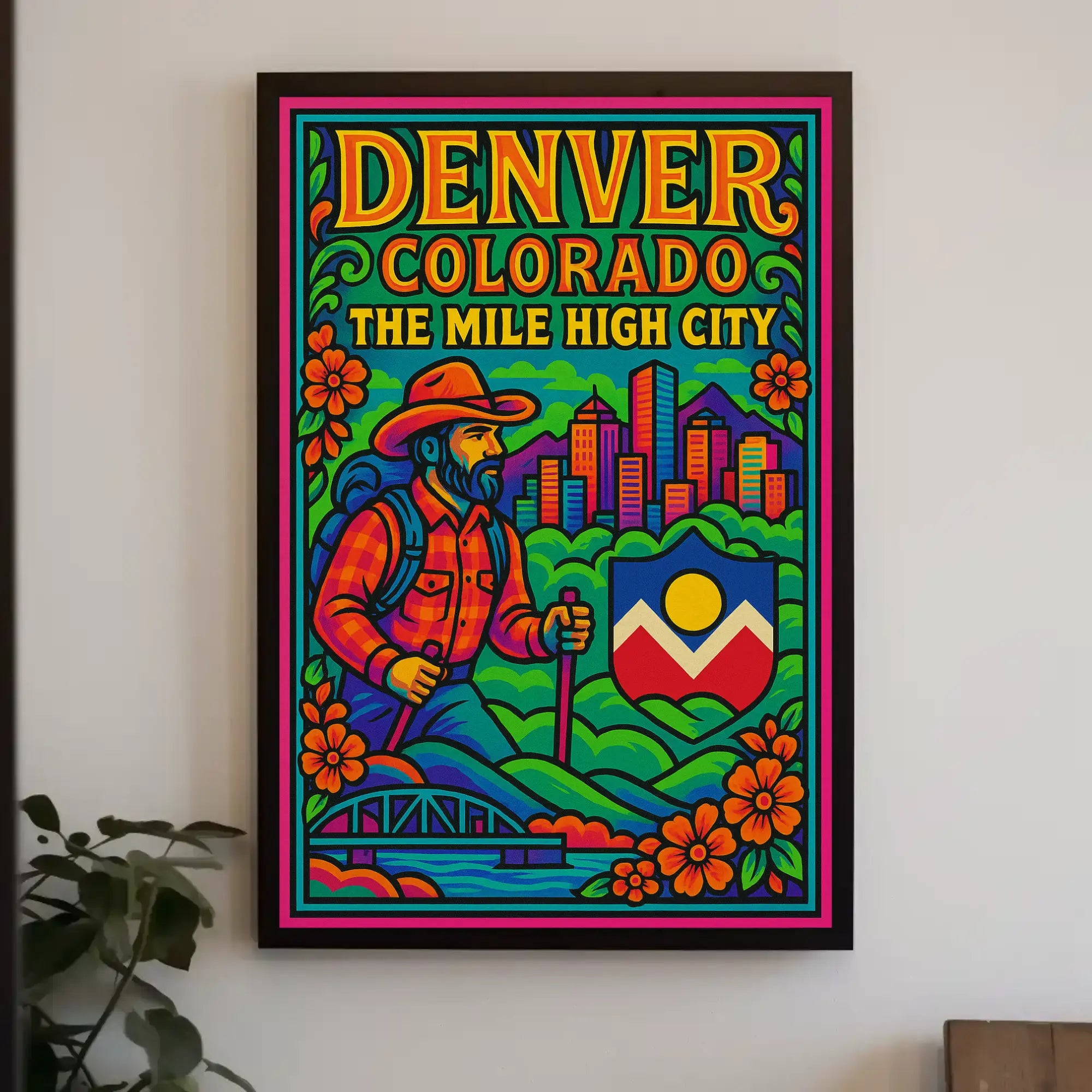 Denver's Vibrant Landscape Vintage Travel Poster PosterGoat