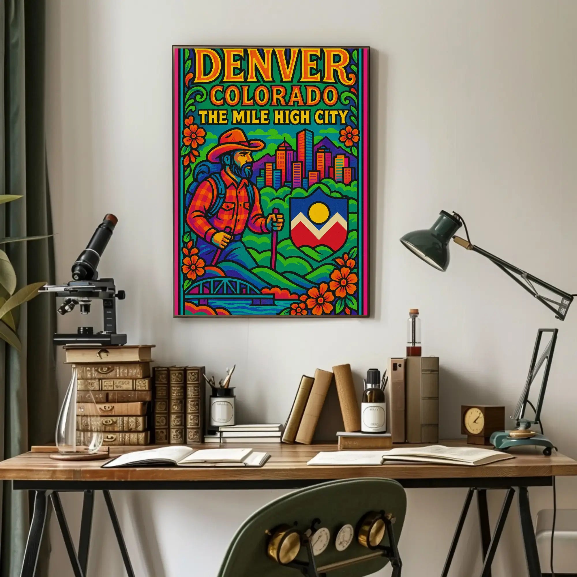 Denver's Vibrant Landscape Vintage Travel Poster PosterGoat