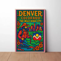 Denver's Vibrant Landscape Vintage Travel Poster PosterGoat