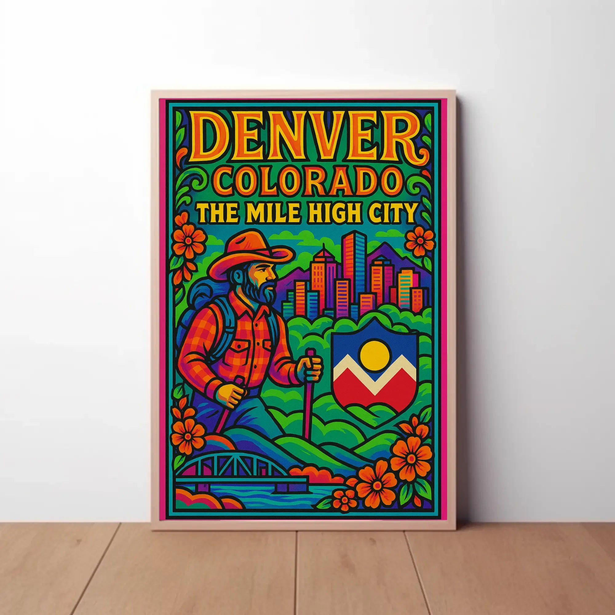 Denver's Vibrant Landscape Vintage Travel Poster PosterGoat