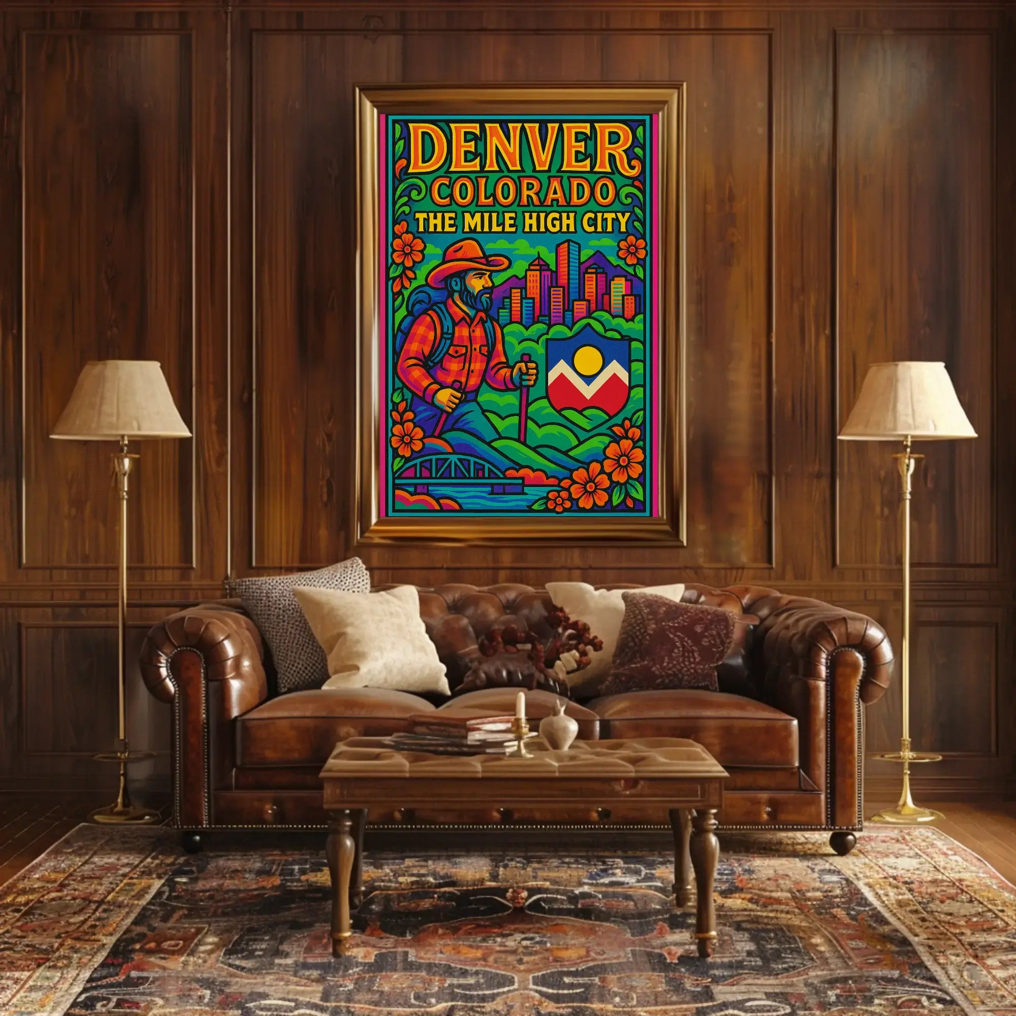 Denver's Vibrant Landscape Vintage Travel Poster PosterGoat