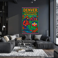 Denver's Vibrant Landscape Vintage Travel Poster PosterGoat