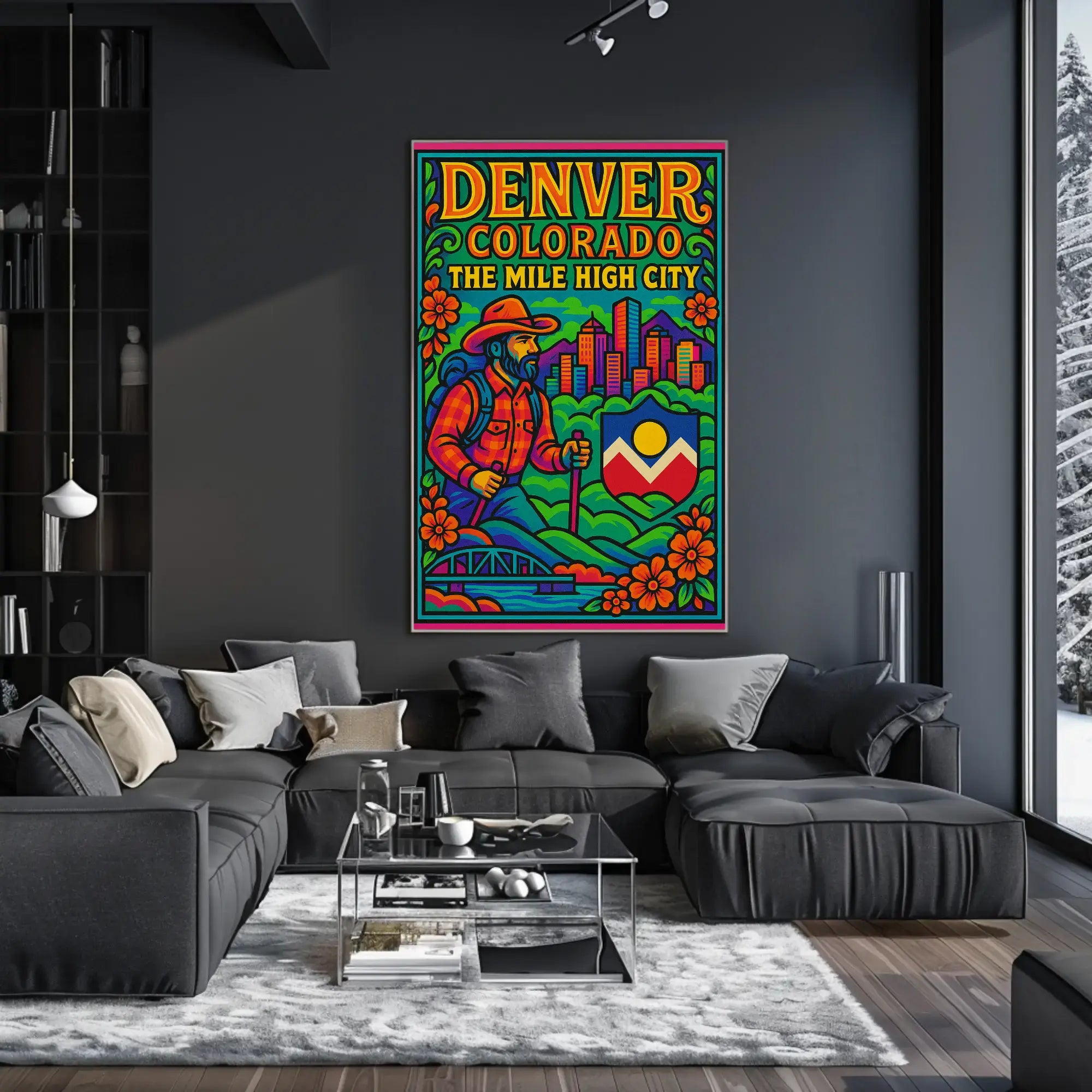 Denver's Vibrant Landscape Vintage Travel Poster PosterGoat