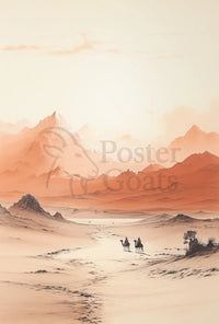 Desert Camels Journey Cultural or Heritage Poster PosterGoat